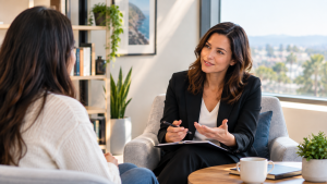 Warm Professional Coaching Conversation